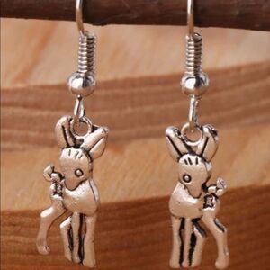 Sterling Silver Reindeer Elk Earrings Holiday Winter Earrings NEW